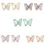 5 Pairs Butterfly Stud Earrings Set Colorful Transparent Crystal Butterfly Earring Set Hypoallergenic Cute Fashion Animal Earrings for Women Girls Jewelry