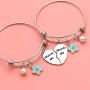 Maxforever Women Girls Weirdo #1 Weirdo #2'' Best Friend Forever Charm Pendant Bracelet Bangle Friendship Gift