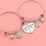 Maxforever Women Girls Weirdo #1 Weirdo #2'' Best Friend Forever Charm Pendant Bracelet Bangle Friendship Gift