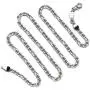 925 Sterling Silver Diamond Cut Solid Figaro Link-Chain Necklace (3 mm, 4 mm) Claps: Lobster Claw