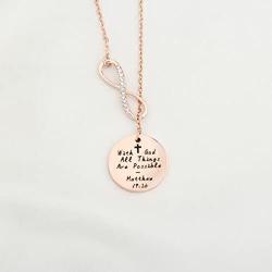 WUSUANED with God All Things are Possible Infinity Cross Necklace Bracelet Religious Jewelry Inspirational Gift
