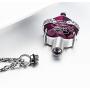XIUDA Birthstone Crystal Urn Necklace Heart Memorial Keepsake Pendant Ash Holder Cremation Jewelry for Ashes