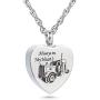 Always in my heart Urn Necklace for Ashes Trucker Memory Pendant Cremation Jewelry