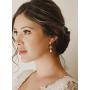 SWEETV Teardrop Wedding Earrings for Brides Birdesmaids, Crystal Cubic Zirconia Bridal Dangle Earrings for Women Prom Wedding Jewelry