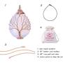 POTESSA Tree of Life Teardrop Heart Amethyst Opal Pendant Necklace Copper Wire Wrapped Gemstone Healing Chakra Necklace Choker 18'' …