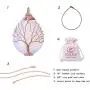 POTESSA Tree of Life Teardrop Heart Amethyst Opal Pendant Necklace Copper Wire Wrapped Gemstone Healing Chakra Necklace Choker 18'' …