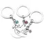 TISDA''Big Sis Middle Sis Little Sis Jewelry''''Side By Side or Miles Apart We Are Sisters Connected at Heart'' Heart Shape Puzzle Pendant Necklace/Keychain