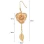 Rose Gold Earrings, Gift for Women & Girls ZJchao 24K Gold Real Flower Petal Dangle with Leaf Long Drop Rose Jewelry