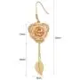 Rose Gold Earrings, Gift for Women & Girls ZJchao 24K Gold Real Flower Petal Dangle with Leaf Long Drop Rose Jewelry