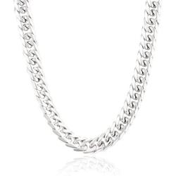 Crucible Jewelry Mens Stainless Steel Polished Curb Chain Necklace (10 mm), 24-Inch, White