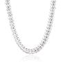 Crucible Jewelry Mens Stainless Steel Polished Curb Chain Necklace (10 mm), 24-Inch, White