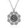 MONGAS Yoga Lotus Flower Necklace 925 Sterling Silver Yoga Lotus with Om Symbol Jewelry for Women MONGAS Yoga Lotus Flower Necklace 925 Sterling Silver Yoga Lotus with Om Symbol Jewelry for Women