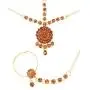 Efulgenz Indian Bollywood Bridal Wedding Kundan Crystal Necklace Earring Maang Tikka Head Chain Nose Ring Bracelet Jewelry Set
