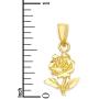 10k Real Solid Gold Rose Pendant, Jewelry for Her Anniversary