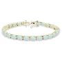 Sterling Silver 7x5mm Genuine, Simulated or Created Gemstone Oval-cut Classic Tennis Bracelet