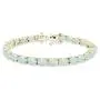 Sterling Silver 7x5mm Genuine, Simulated or Created Gemstone Oval-cut Classic Tennis Bracelet Sterling Silver 7x5mm Genuine, Simulated or Created Gemstone Oval-cut Classic Tennis Bracelet