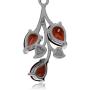 Silvershake 2.85ct. Natural Garnet 925 Sterling Silver Leaf Pendant