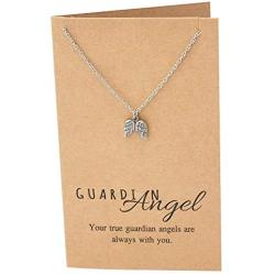 Quan Jewelry Guardian Angel Necklace with Greeting Card, Christmas Gifts for Women