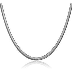 Jewelry Kingdom 1 Snake Chain Necklace for Men Women 6MM Flexible Flat Herringbone Chains Italian Solid Stainless Steel Black/Silver / 14K Gold Plated