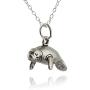 FashionJunkie4Life Sterling Silver 3D Manatee Charm Necklace, 18'' Chain