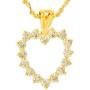 Lifetime Jewelry Cubic Zirconia Open Heart Pendant Necklace 24k Real Gold Plated