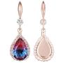 Jertom 14k Gold Plated Copper Teardrop Ab Stone Cubic Zirconia Rhinestone Crystal Hook Dangling Earrings for Women Girls
