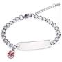 linnalove Shining Diamond Cutting Medical Alert id Bracelet for Women