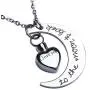 Fanery Sue Personalized Custom Love You to The Moon and Back Cremation Urn Necklace for Ashes Memorial Pendant Jewelry Fanery Sue Personalized Custom Love You to The Moon and Back Cremation Urn Necklace for Ashes Memorial Pendant Jewelry