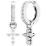 Dazzlingrock Collection 0.15 Carat (ctw) Round White Diamond Ladies Cross Religious Dangling Drop Earrings