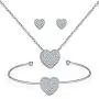 MILATU Silver Jewelry Set for Women Halo Pendant Necklace Stud Earrings Bracelet with Cubic Zirconia Girls Gift MILATU Silver Jewelry Set for Women Halo Pendant Necklace Stud Earrings Bracelet with Cubic Zirconia Girls Gift