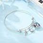 SHAARMS Initial Bracelet 26 Letter Necklace Love Heart Girls Gifts, Stainless Steel Name Necklaces Adjustable Chains Bracelet, Birthday Gifts with Jewely Box