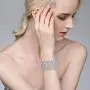 BriLove Womens Wedding Bridal Crystal Cluster Tennis Stretch Bracelet