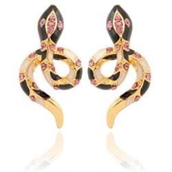 Vivid Snake Earrings Women 18K Gold Plated Cool Dangle Earring