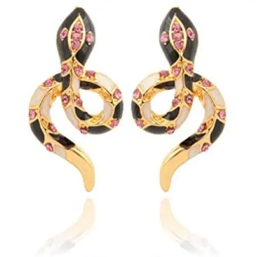 Vivid Snake Earrings Women 18K Gold Plated Cool Dangle Earring Vivid Snake Earrings Women 18K Gold Plated Cool Dangle Earring