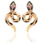 Vivid Snake Earrings Women 18K Gold Plated Cool Dangle Earring