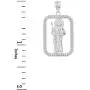 Sterling Silver Santa Muerte (Grim Reaper) Rope-Style Rectangular Frame Necklace