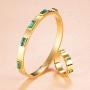 JINHUI Love Gift Jewelry 18K Rose Gold/Gold Stainless Steel Bangle Bracelet Red and Green CZ Stone for Women Size 6.8