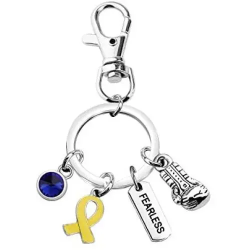 UJIMS Down Syndrome Awareness Gift Blue and Yellow Ribbon Keychain Trisomie 21 Support Jewelry Yellow Boxing Glove Fearless Down Syndrome Jewelry UJIMS Down Syndrome Awareness Gift Blue and Yellow Ribbon Keychain Trisomie 21 Support Jewelry Yellow Boxing Glove Fearless Down Syndrome Jewelry