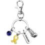 UJIMS Down Syndrome Awareness Gift Blue and Yellow Ribbon Keychain Trisomie 21 Support Jewelry Yellow Boxing Glove Fearless Down Syndrome Jewelry