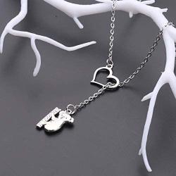 Gzrlyf Koala Bear Necklace Koala Lariat Necklace Koala Bear Gifts for Her