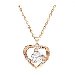 Absent Design Love Heart Necklaces Jewelry for Women | Heart Pendant Necklace | Necklaces for Teen Girls in Rose Gold Color | Perfect for Her - Gifts for Teenage Girls with Jewelry Box.