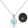 Luminous Lotus Pendant Necklace, Hollow Flower Lockets Necklace