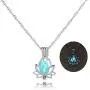 Luminous Lotus Pendant Necklace, Hollow Flower Lockets Necklace