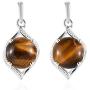Shop LC Delivering Joy Round Tigers Eye Drop Solitaire Earrings 925 Sterling Silver Costume Stylish Prom Jewelry for Women Mothers Day Gifts