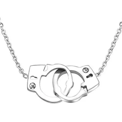 Jude Jewelers Stainless Steel Handcuff Infinity Interlocking Circle Collar Statement Necklace Jude Jewelers Stainless Steel Handcuff Infinity Interlocking Circle Collar Statement Necklace