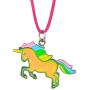 Fun Jewels Fairy Tale Cute Unicorn Pendant Color Change Chunky Mood Necklace with Glitter Gift for Girls