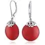 Bali Balinese Style Filigree Leverback Semi Precious Gemstones Flat Round Circle Disc Dangle Drops Earrings For Women 925 Sterling Silver