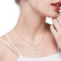 ALoveSoul Minimalist Cross Necklace - Simple Dainty Faith Sterling Silver Pendant Jewelry Gifts for Women Girls