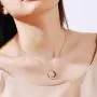 APOTIE Sterling Silver Daughter Necklace S925 Circle Word Pendant Inspirational Jewelry for Daughter Women Girls Teens