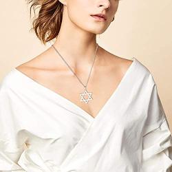 HooAMI Star of David Pendant Necklace Stainless Steel Jewish Jewelry for Men Women Religious
